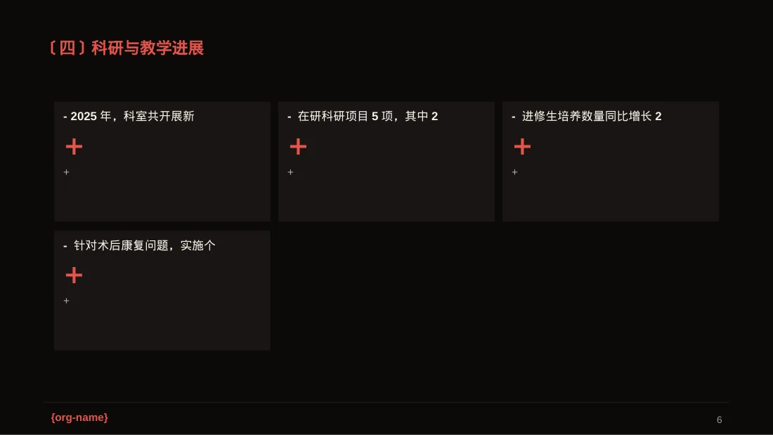 外科科室工作进度汇报PPT模板 第6页预览