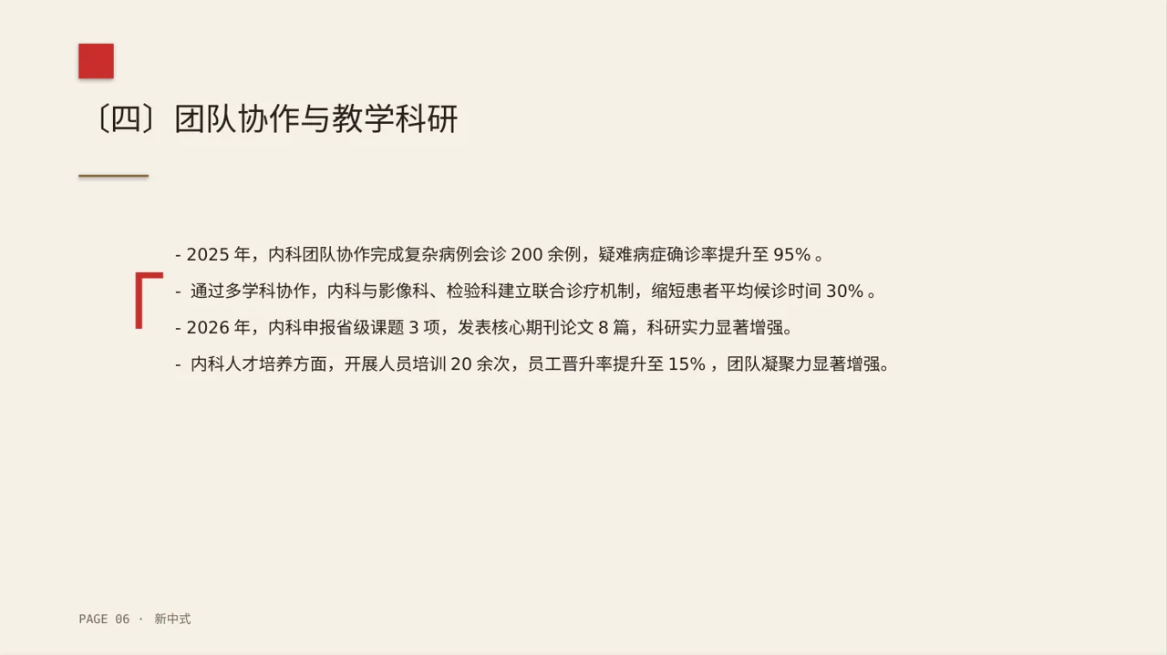 医院内科科室年度工作总结PPT模板 第6页预览