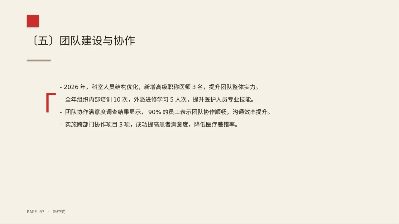 医院内科科室年度工作总结PPT模板 第7页预览
