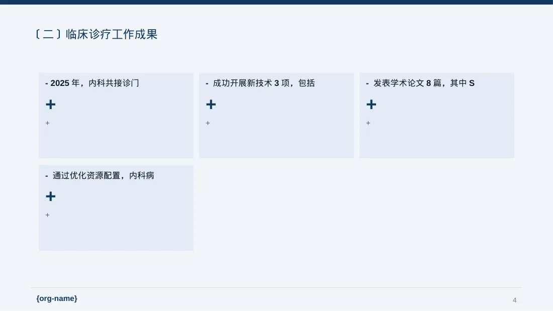 医院内科科室年度工作总结PPT模板 第4页预览