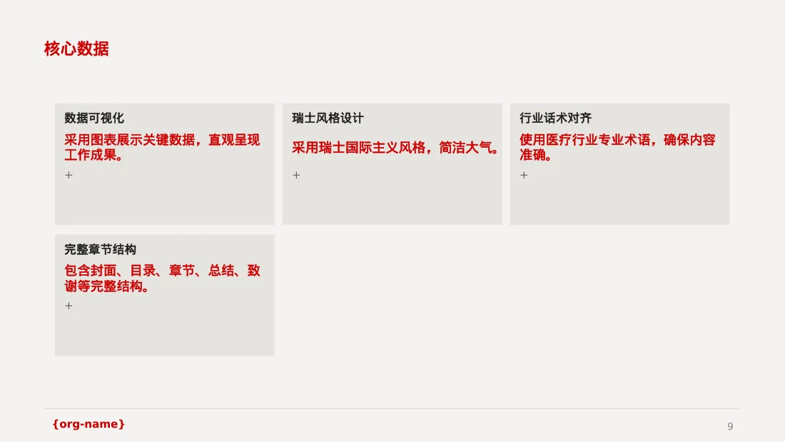 医院内科科室年度工作总结PPT模板（黄蓝几何风）-4 第9页预览
