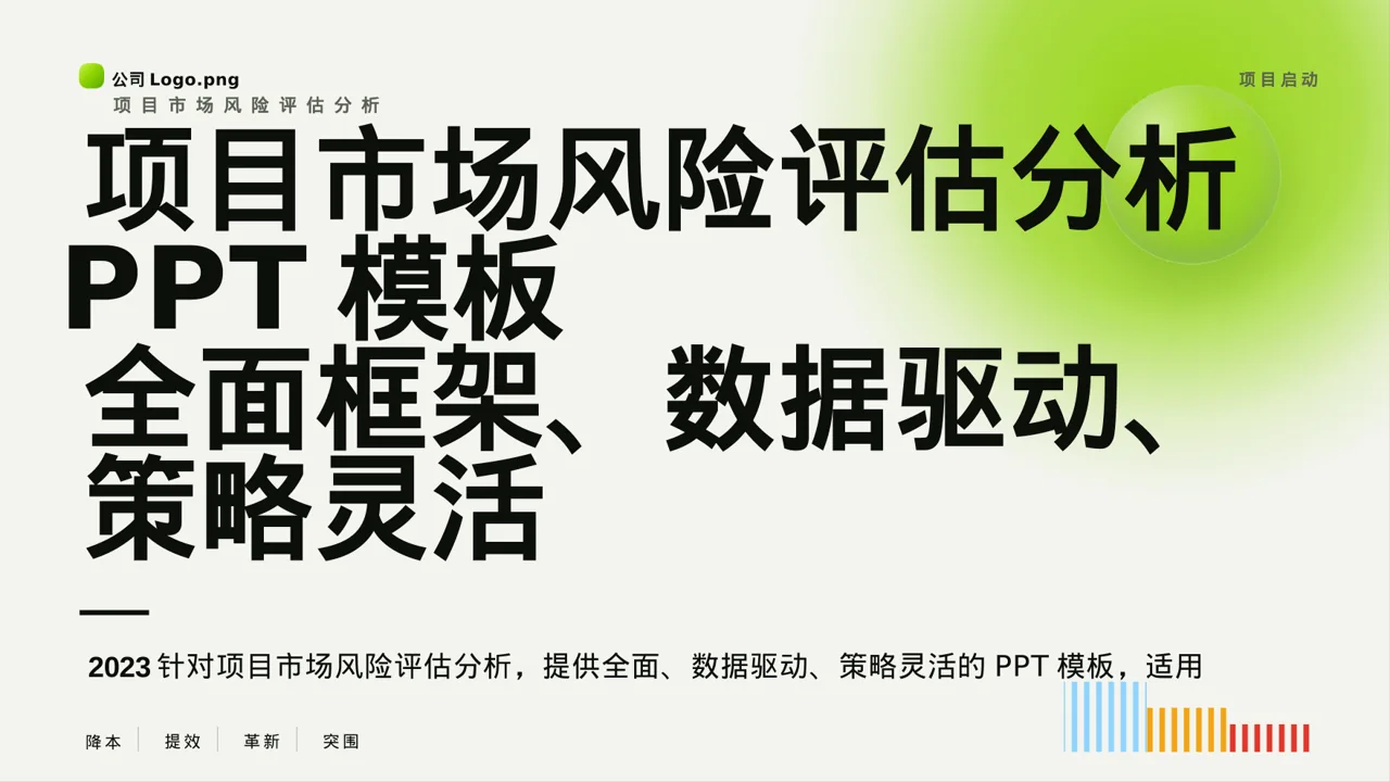 项目市场风险评估分析 PPT模板