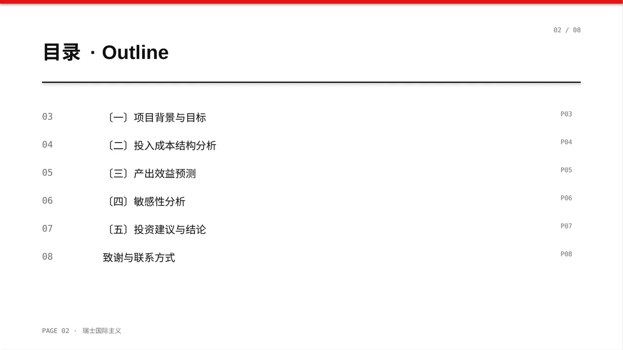 项目投入产出测算汇报模板 PPT模板（黄蓝几何风）-3 第2页预览