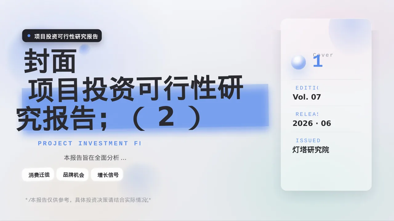 项目投资可行性研究报告PPT模板