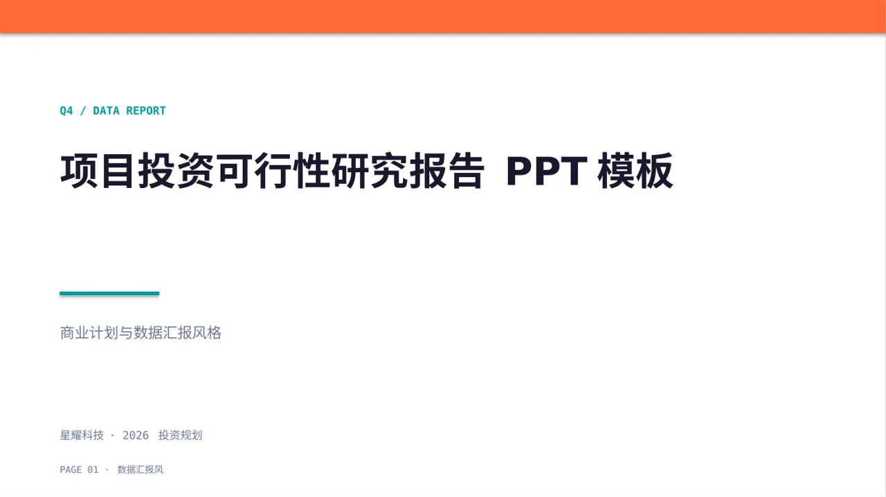 项目投资可行性研究报告 PPT模板