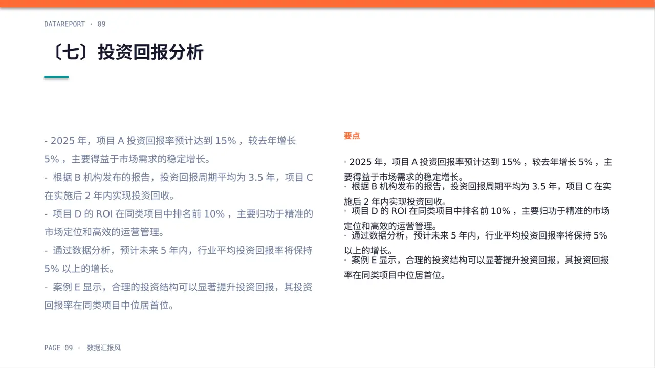 项目投资可行性研究报告 PPT模板 第9页预览