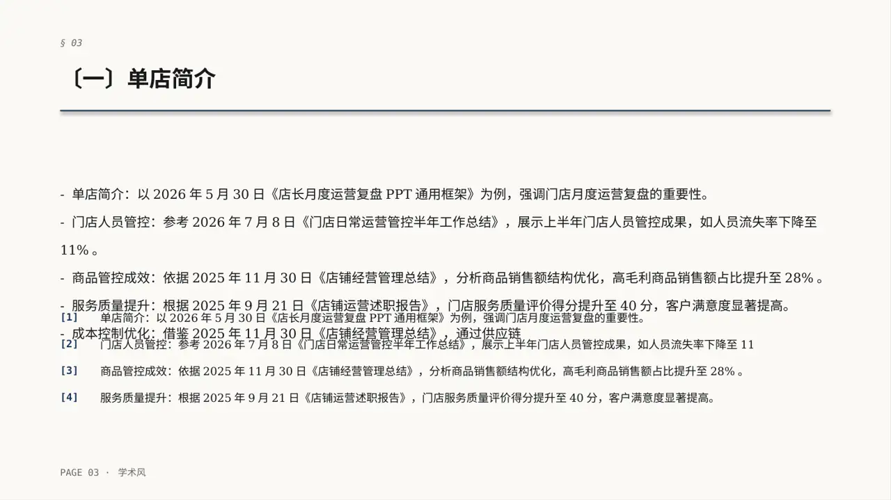 单店日常运营管理报告PPT模板 第3页预览