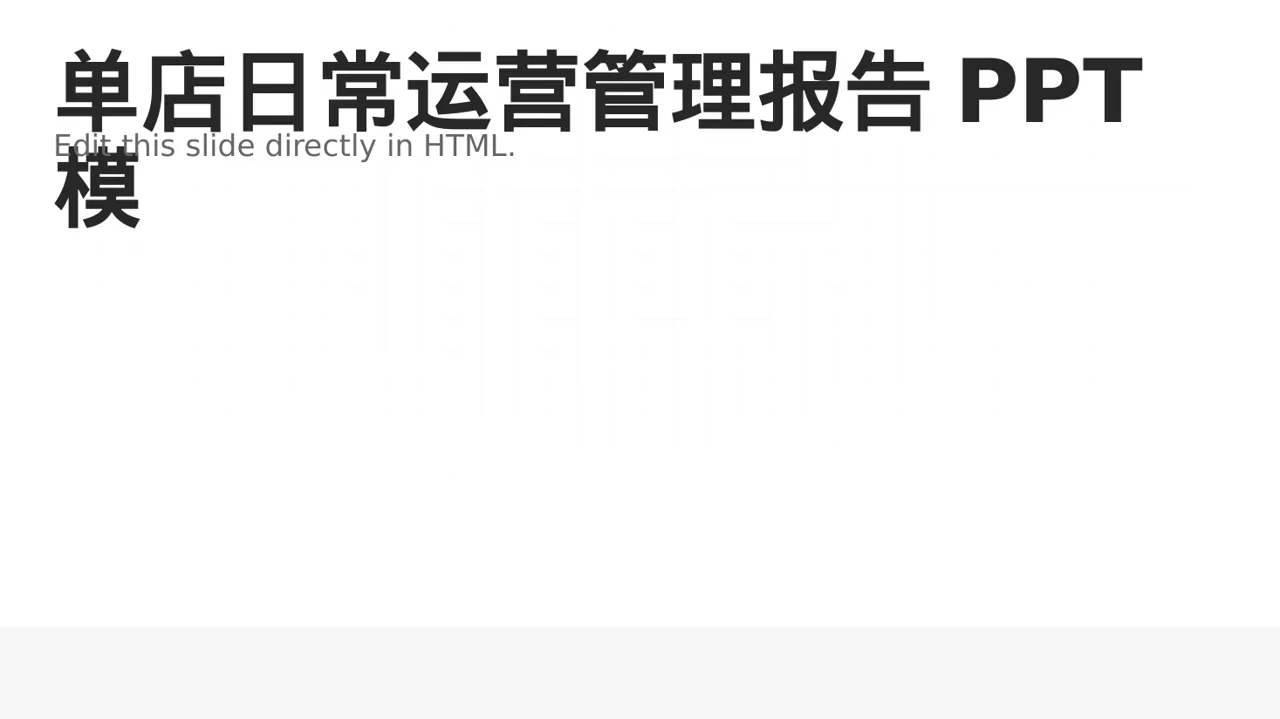 单店日常运营管理报告PPT模板