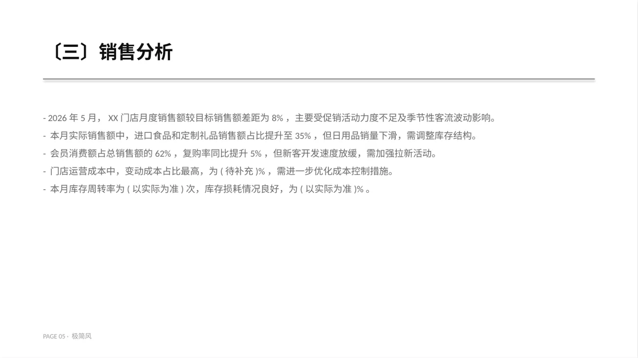 单店日常运营管理报告 PPT模板 第5页预览
