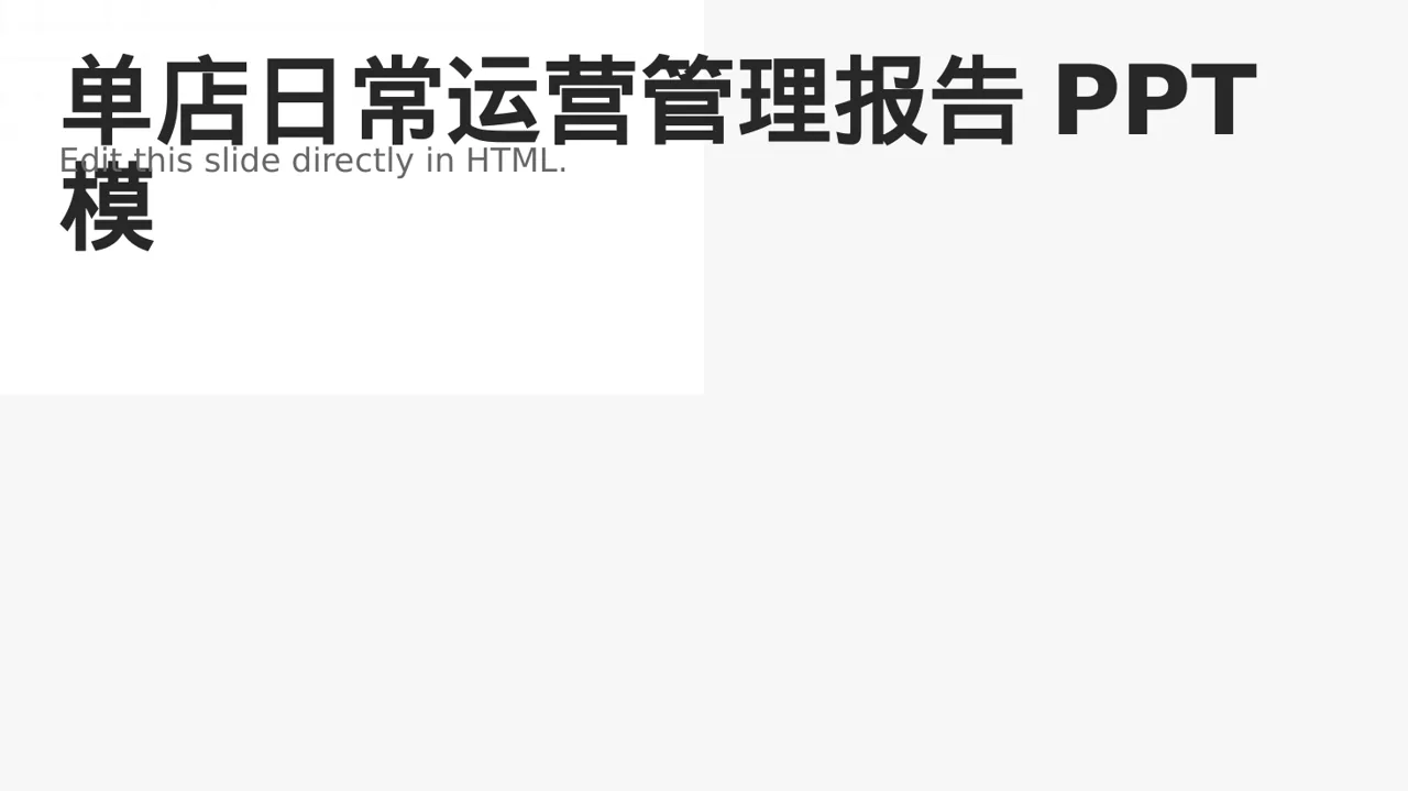 单店日常运营管理报告PPT模板