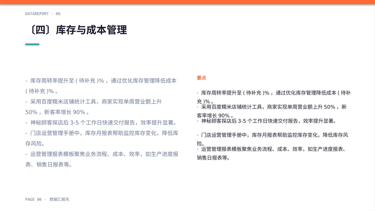 单店日常运营管理报告PPT模板 第6页预览