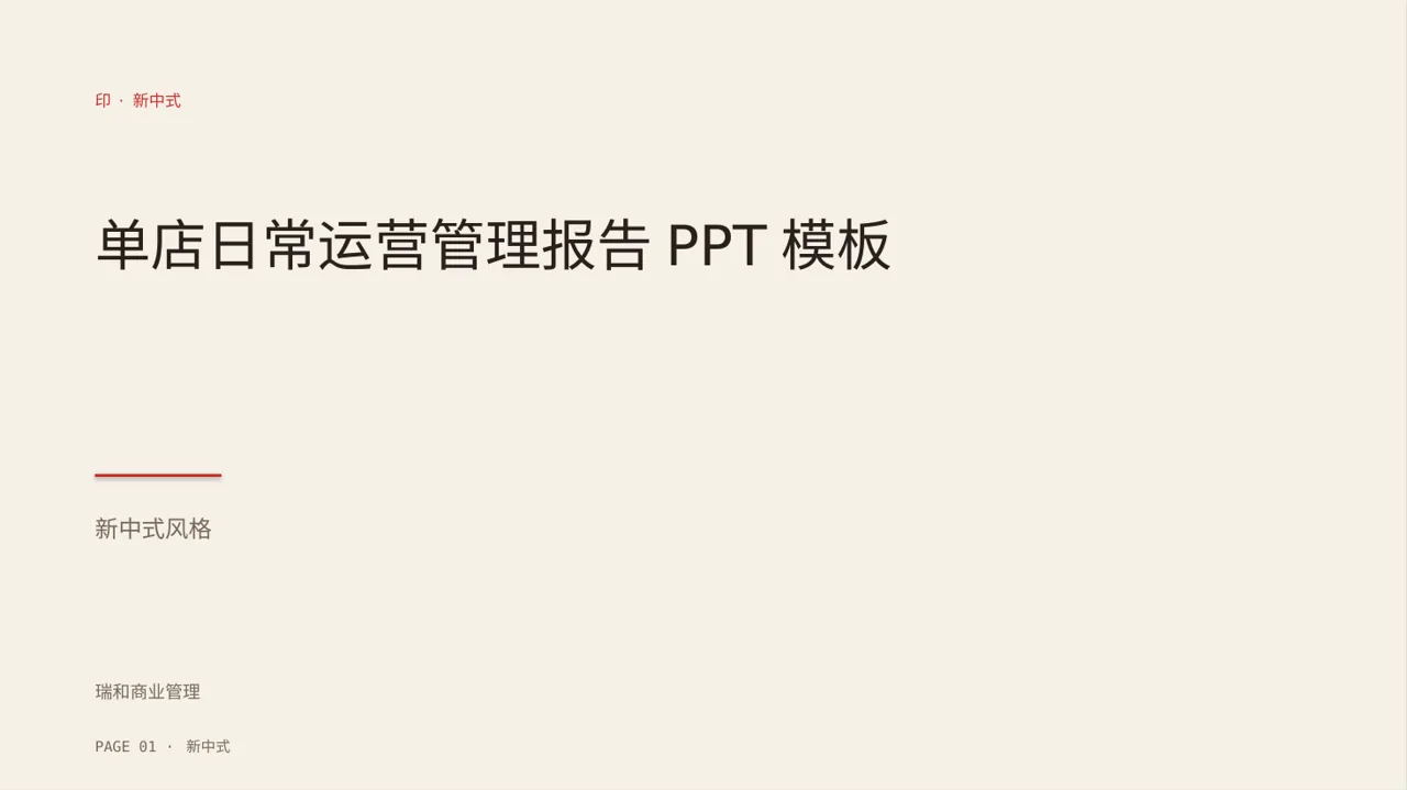 单店日常运营管理报告PPT模板