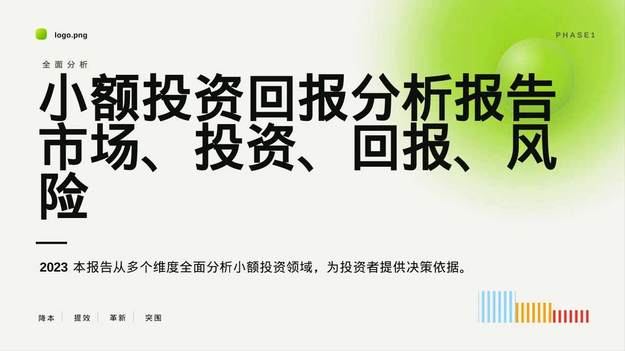 小额投资回报分析报告PPT模板