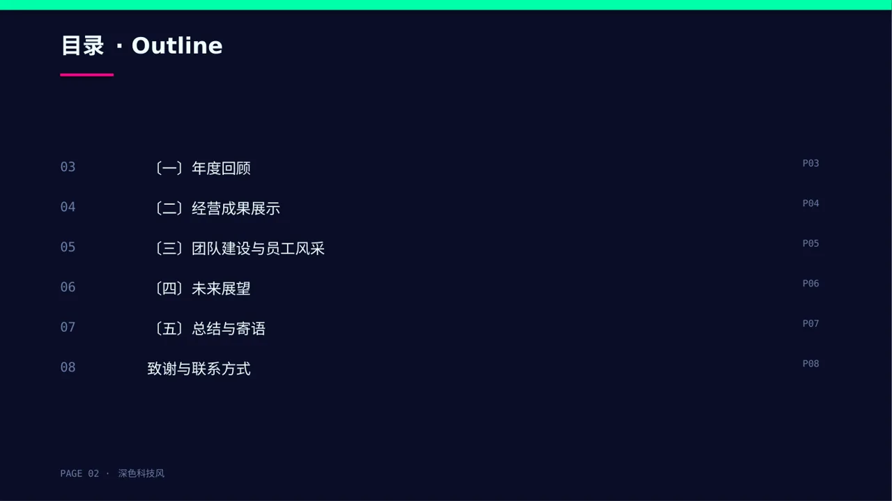 公司年度经营总结年会PPT模板 第2页预览