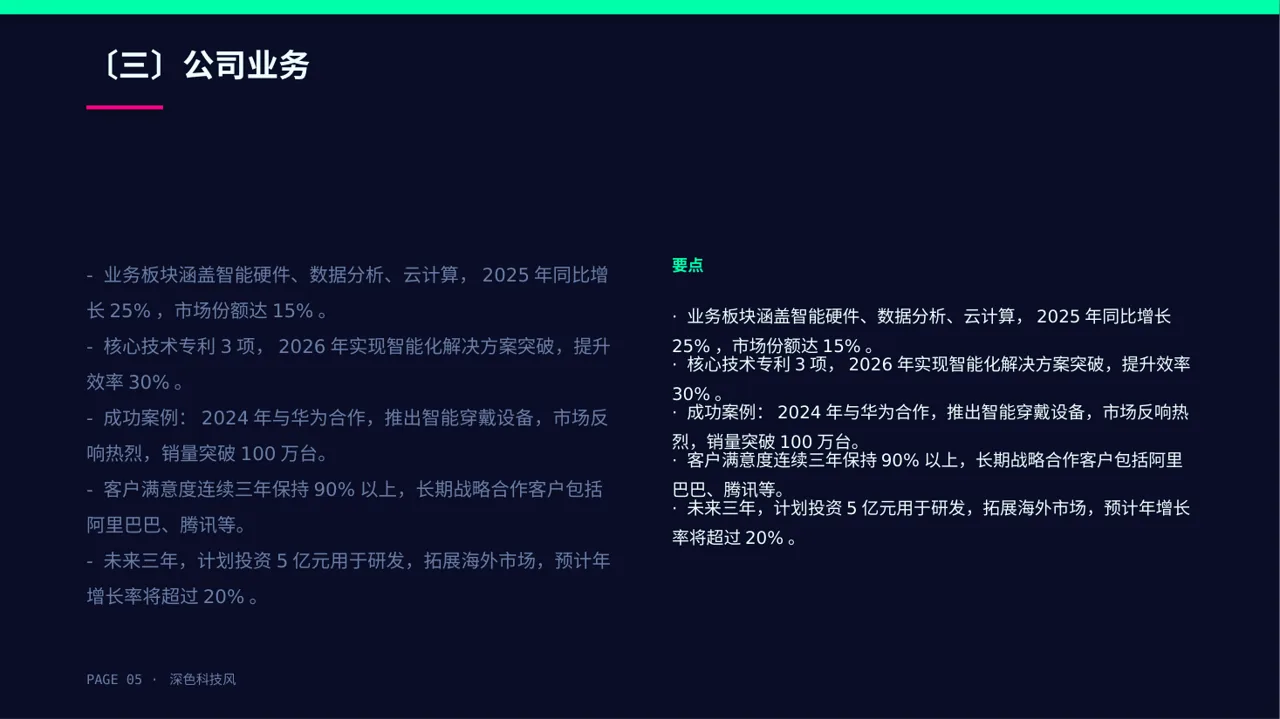 行业峰会企业发言PPT模板 第5页预览