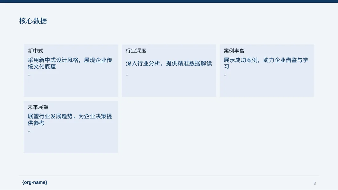 行业峰会企业发言 PPT模板（新中式） 第8页预览
