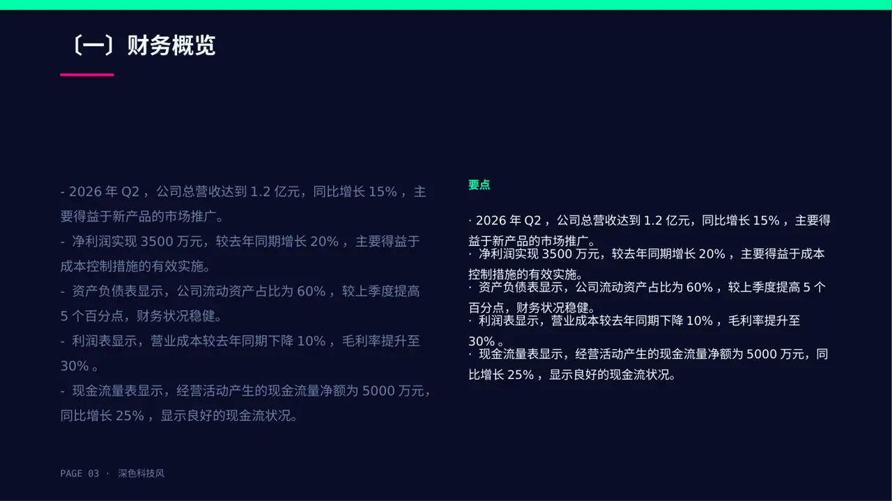 企业季度经营状况汇报PPT模板 第3页预览