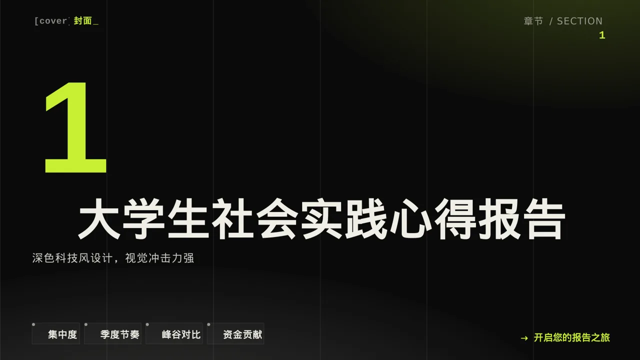大学生社会实践心得报告PPT模板 第3页预览