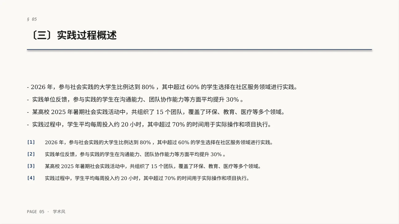 大学生社会实践心得报告PPT模板 第5页预览