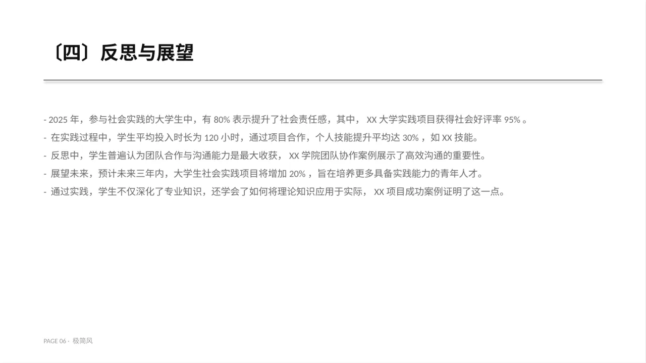 大学生社会实践心得报告 PPT模板 第6页预览