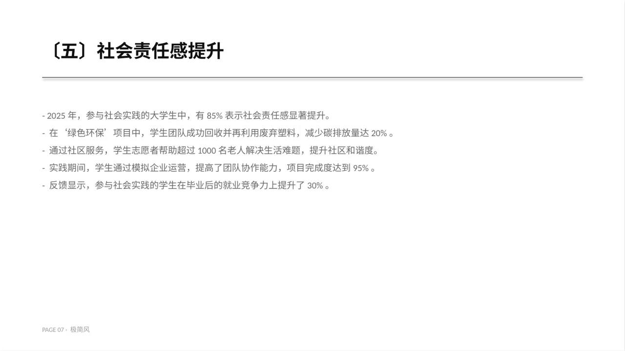 大学生社会实践心得报告 PPT模板 第7页预览