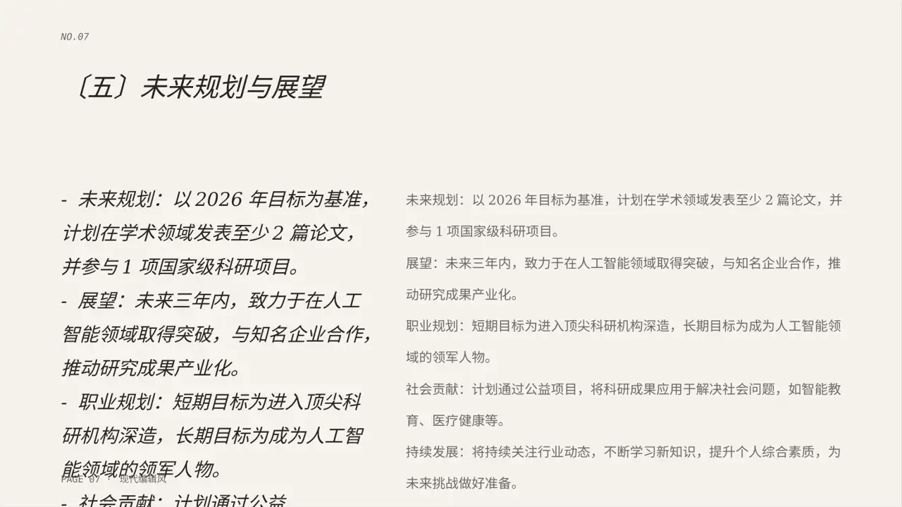 现代编辑风奖学金竞选答辩PPT模板 第7页预览