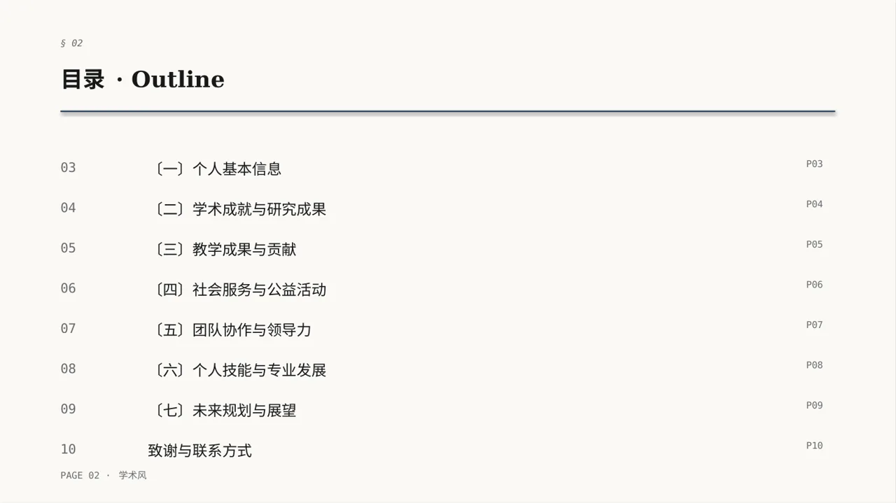 高校专区评优评先个人介绍PPT模板（深蓝学术风）-2 第2页预览
