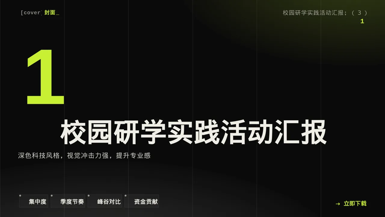 校园研学实践活动汇报PPT模板 第3页预览
