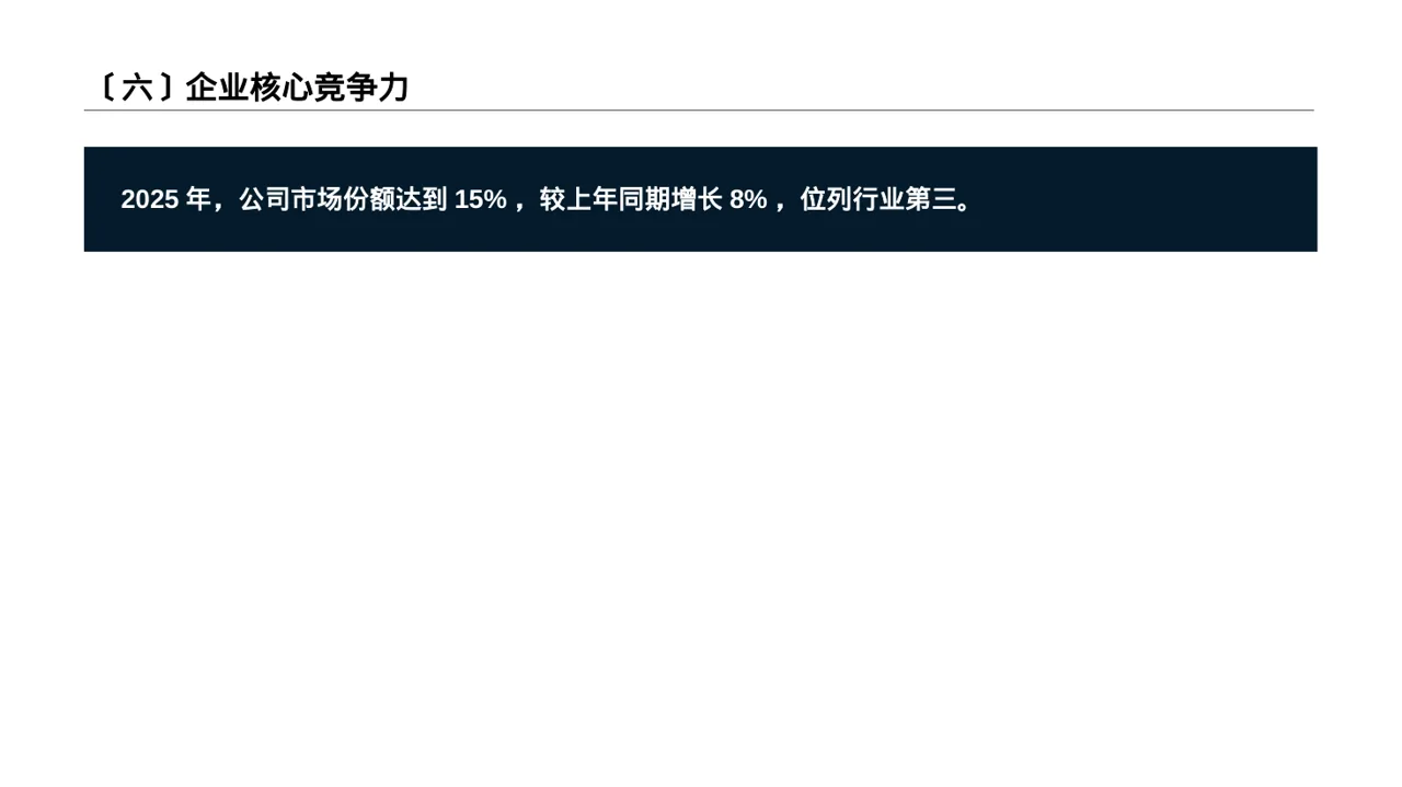 行业地位介绍展示文稿 PPT模板（深蓝学术风）-2 第7页预览