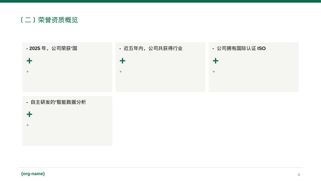 企业荣誉资质展示 PPT模板 第4页预览