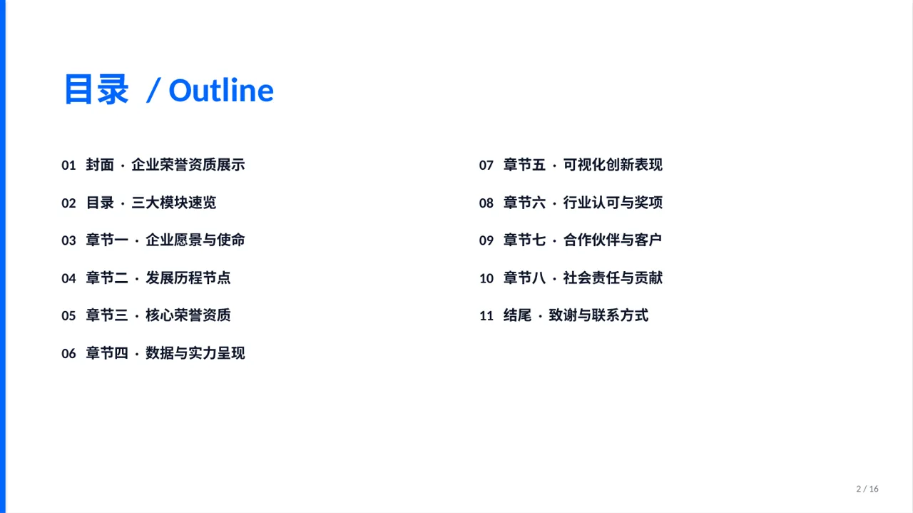 企业荣誉资质展示 PPT模板 第2页预览