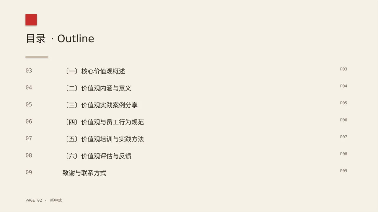 企业价值观学习文稿 PPT模板 第2页预览