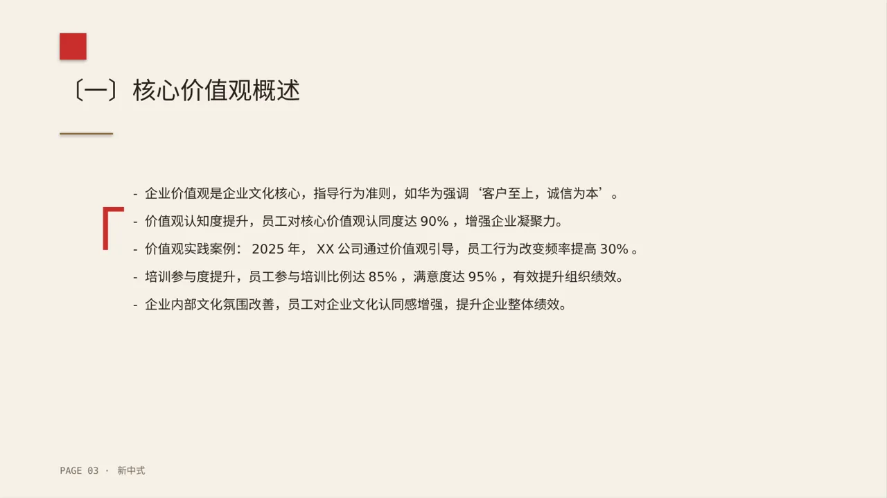 企业价值观学习文稿 PPT模板 第3页预览