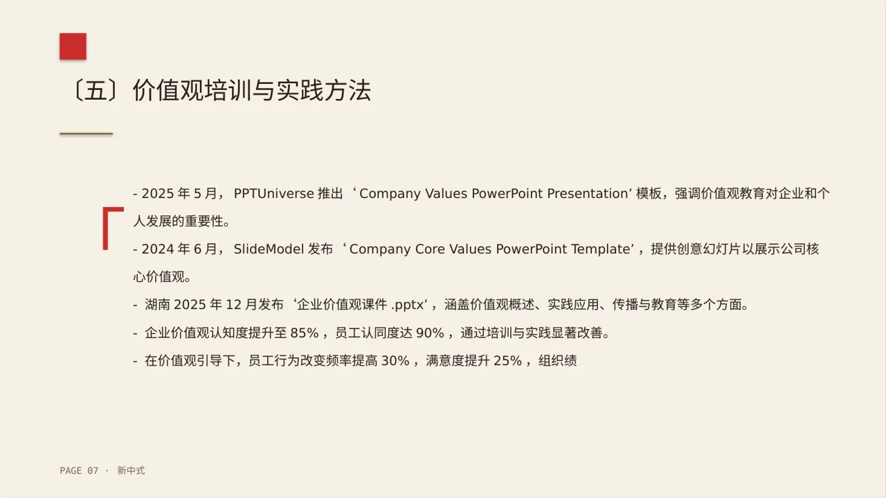 企业价值观学习文稿 PPT模板 第7页预览