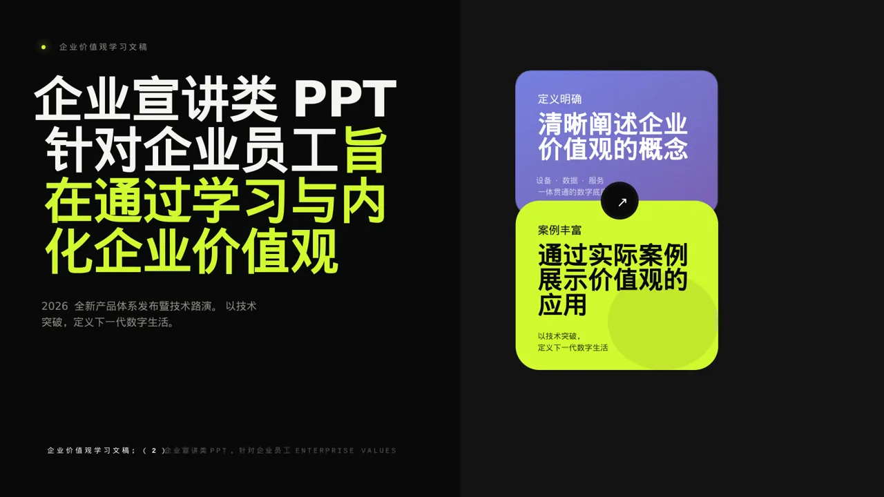 企业价值观学习文稿 PPT模板