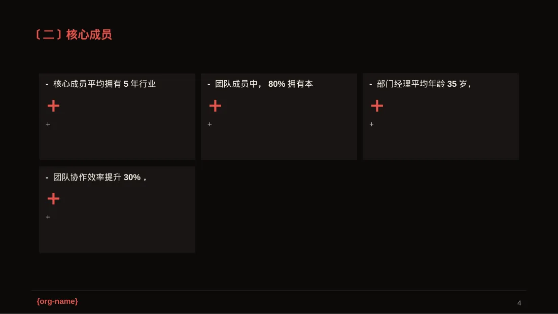 企业团队风采展示 PPT模板（深色科技风） 第4页预览