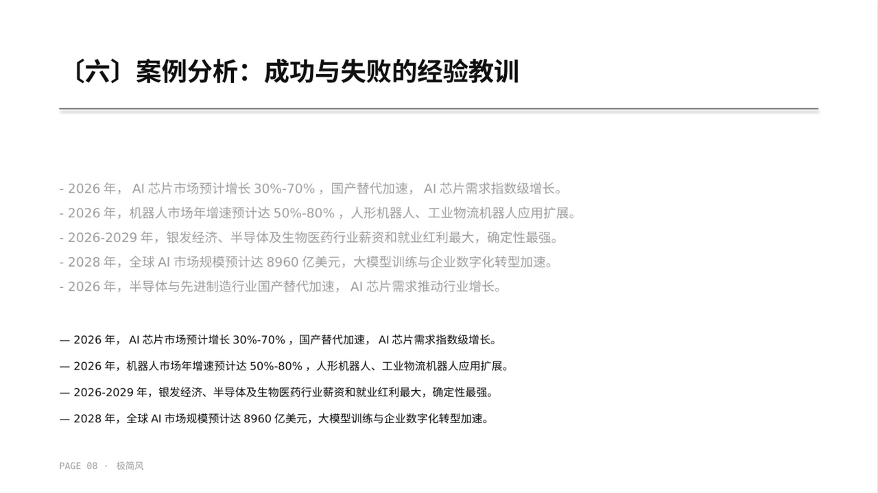 行业未来三年发展趋势预判 PPT模板（黑白极简风）-2 第8页预览