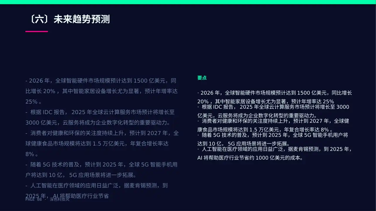 市场风向变化分析汇报 PPT模板（深色科技风） 第8页预览