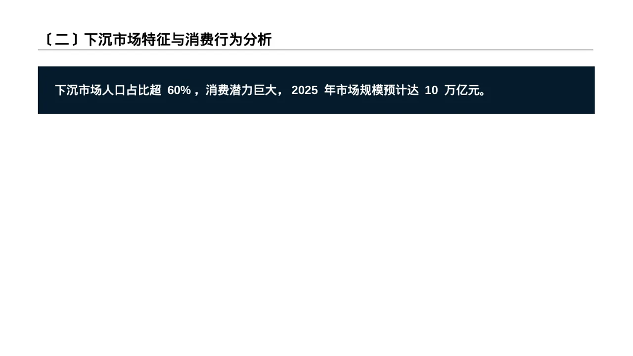 下沉市场开发研究模板 PPT模板（深蓝学术风）-3 第3页预览
