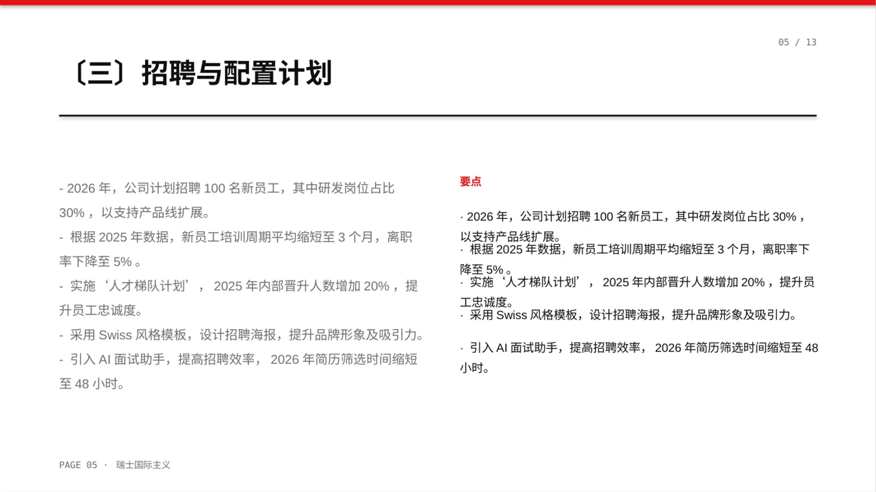 人力资源全年工作计划PPT模板 第5页预览