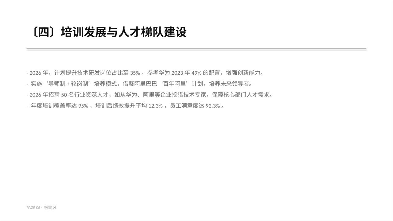 人力资源全年工作计划 PPT模板（黑白极简风） 第6页预览
