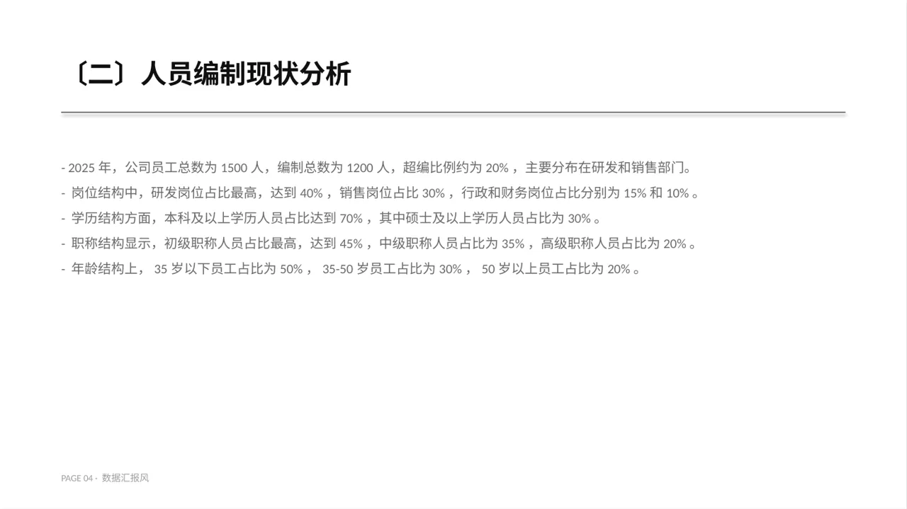 人员编制优化调整说明 PPT模板 第4页预览