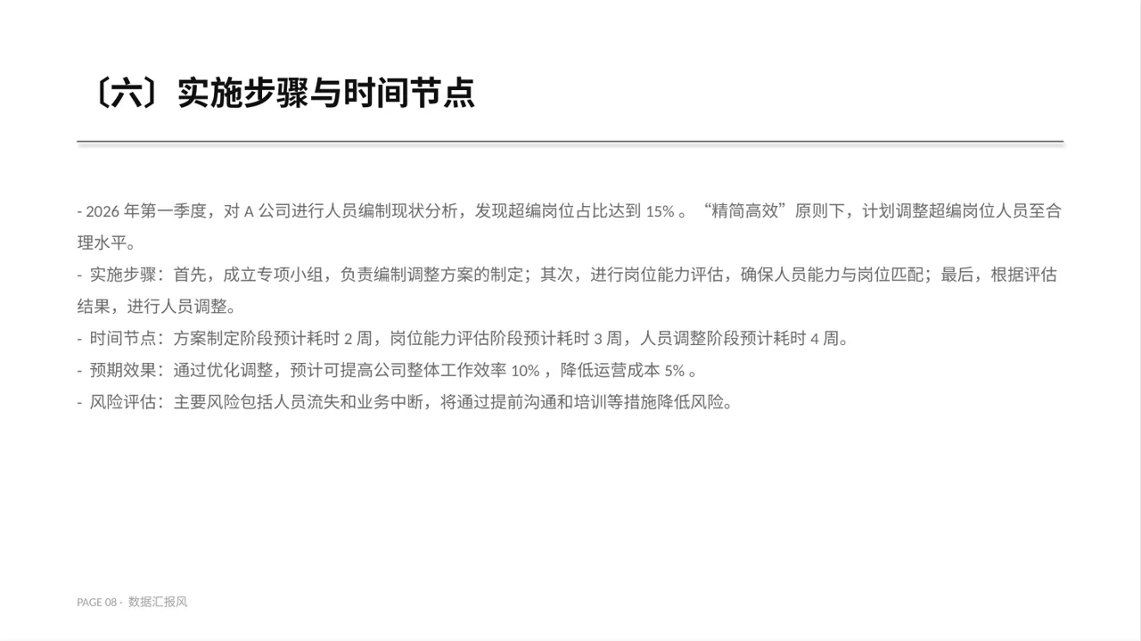 人员编制优化调整说明 PPT模板 第8页预览