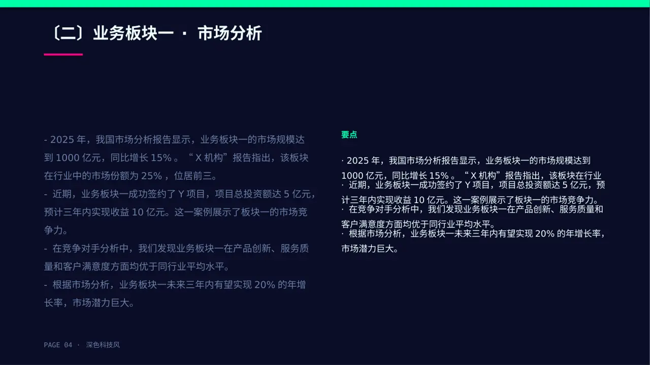 公司各业务板块规划汇报PPT模板 第4页预览