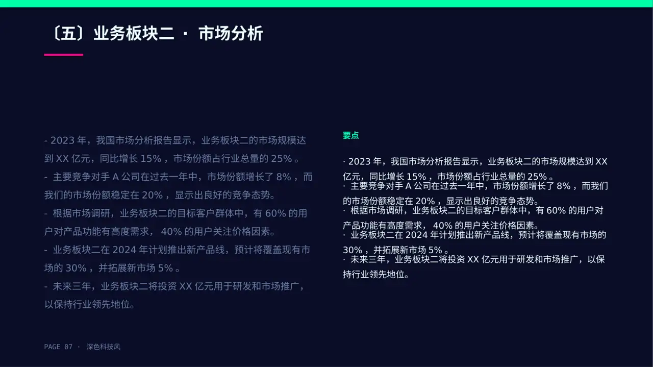 公司各业务板块规划汇报PPT模板 第7页预览
