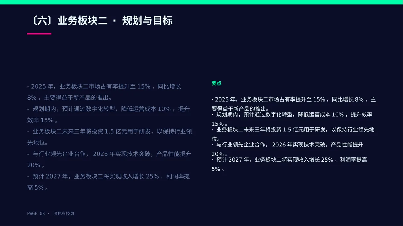 公司各业务板块规划汇报PPT模板 第8页预览