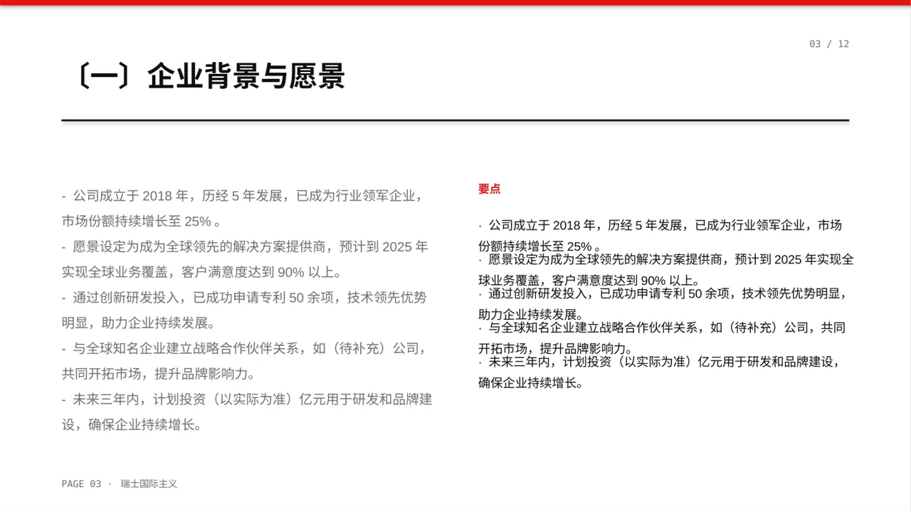 企业整体商业模式梳理报告PPT模板（黄蓝几何风）-2 第3页预览