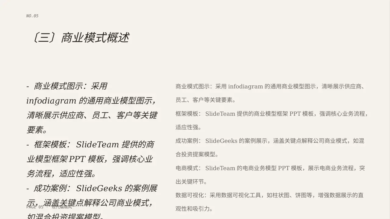 企业整体商业模式梳理报告PPT模板（红黑杂志风）-2 第5页预览