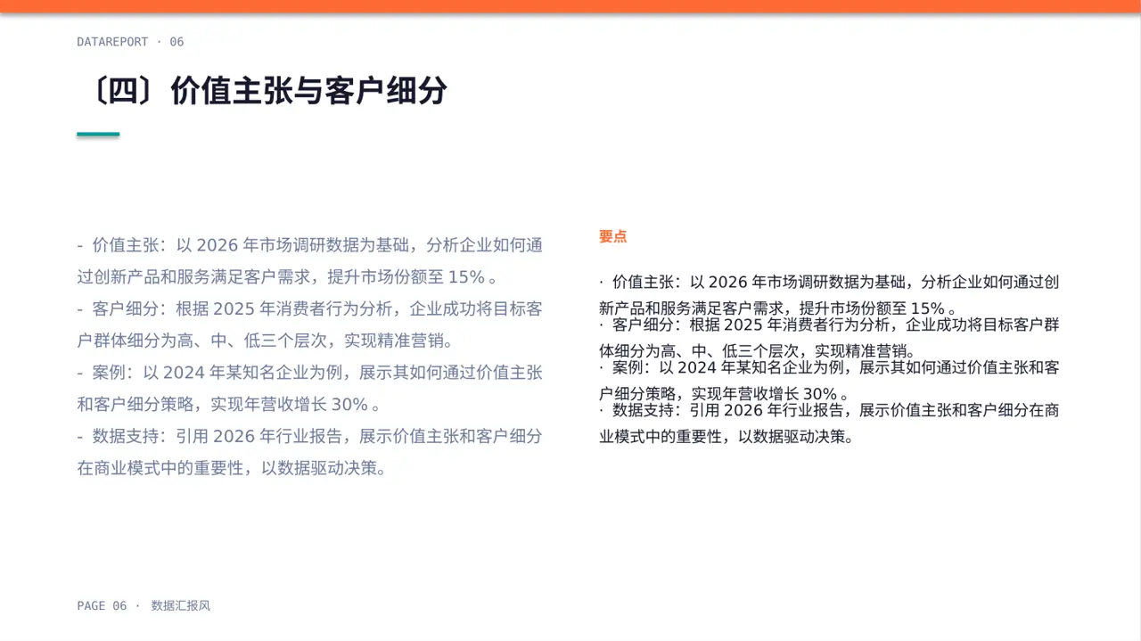 企业整体商业模式梳理报告PPT模板（数据图表风） 第6页预览