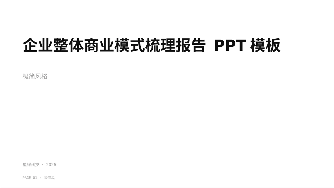企业整体商业模式梳理报告 PPT模板
